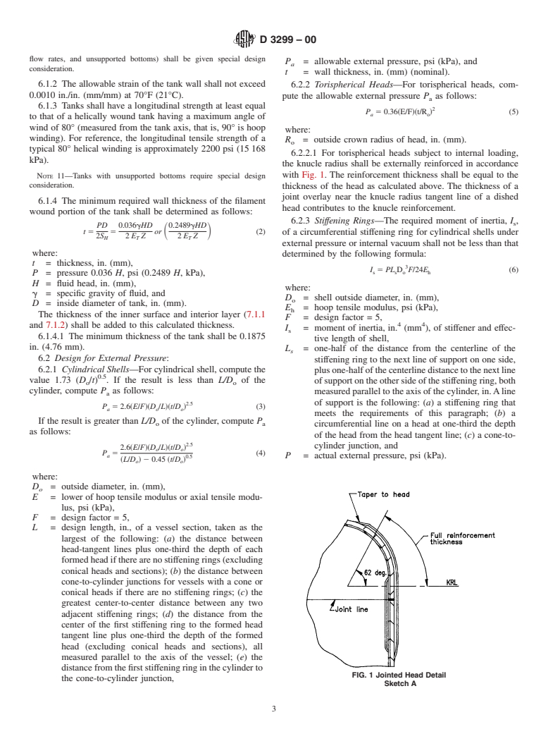 ASTM D3299-00 - Standard Specification for Filament-Wound Glass-Fiber-Reinforced Thermoset Resin Corrosion-Resistant Tanks