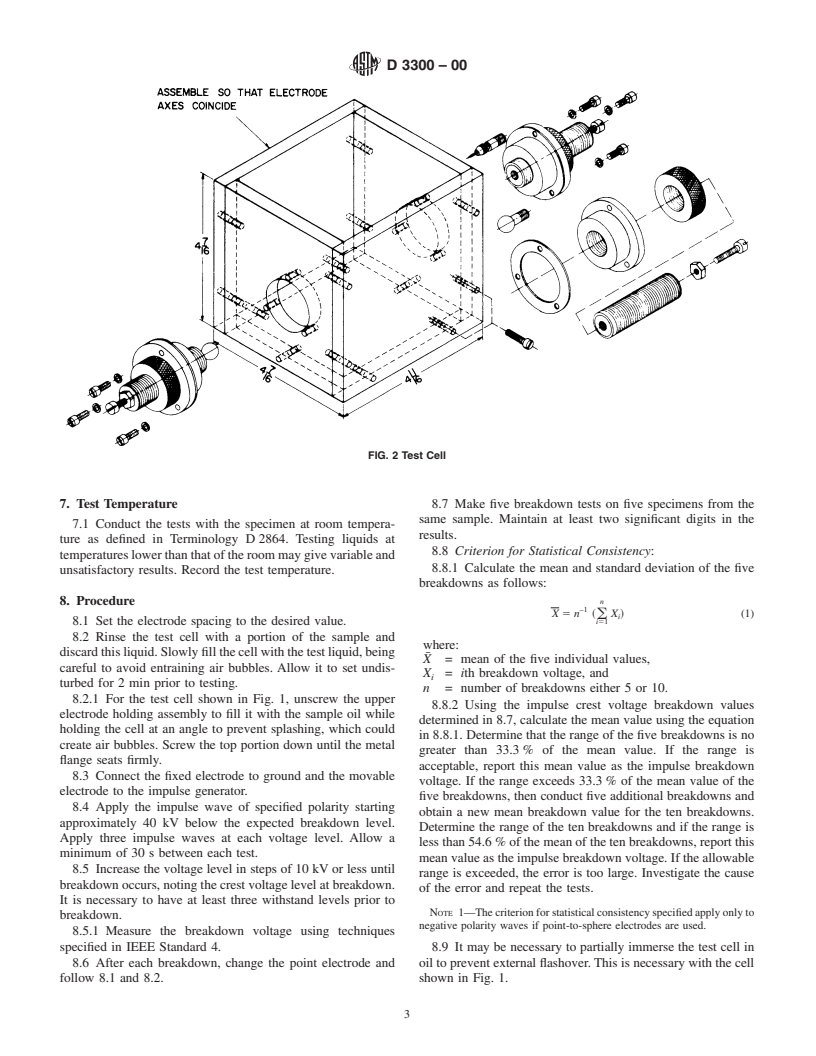 ASTM D3300-00 - Standard Test Method for Dielectric Breakdown Voltage of Insulating Oils of Petroleum Origin Under Impulse Conditions