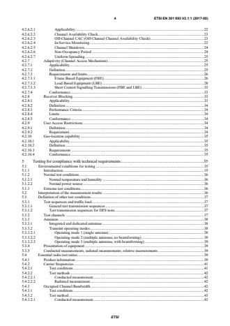 SIST EN 301 893 V2.1.1:2017 ETSI EN 301 893 V2.1.1 (2017-05) - 5 GHz RLAN; Harmonised Standard covering the essential requirements of article 3.2 of Directive 2014/53/EU - Page 4 preview