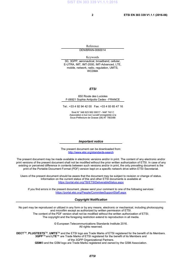 SIST EN 303 339 V1.1.1:2016 SIST EN 303 339 V1.1.1:2016 - Page 4 preview