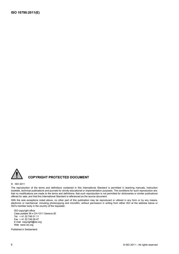 ISO 10795:2011 ISO 10795:2011 - Space systems -- Programme management and quality -- Vocabulary - Page 2 preview