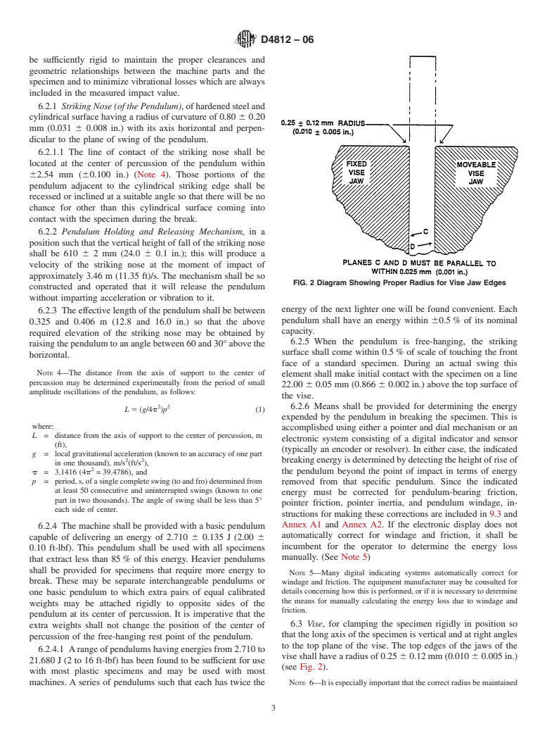 ASTM D4812-06 - Standard Test Method for Unnotched Cantilever Beam Impact Resistance of Plastics