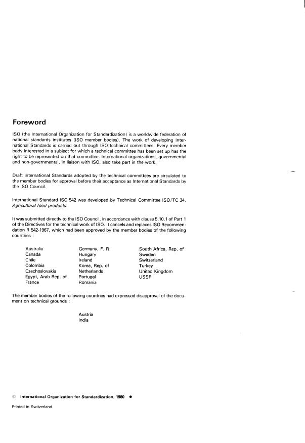 ISO 542:1980 ISO 542:1980 - Oilseeds -- Sampling - Page 2 preview