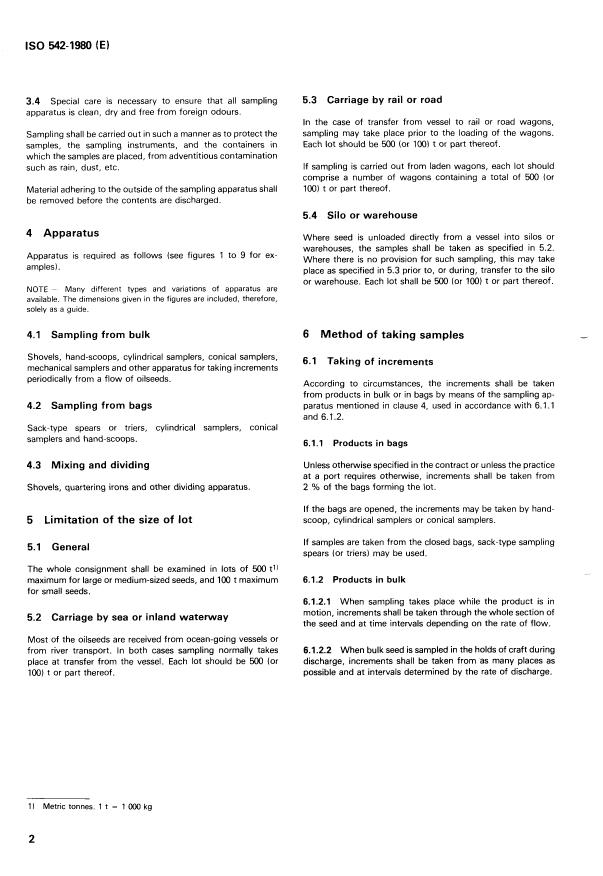 ISO 542:1980 ISO 542:1980 - Oilseeds -- Sampling - Page 4 preview