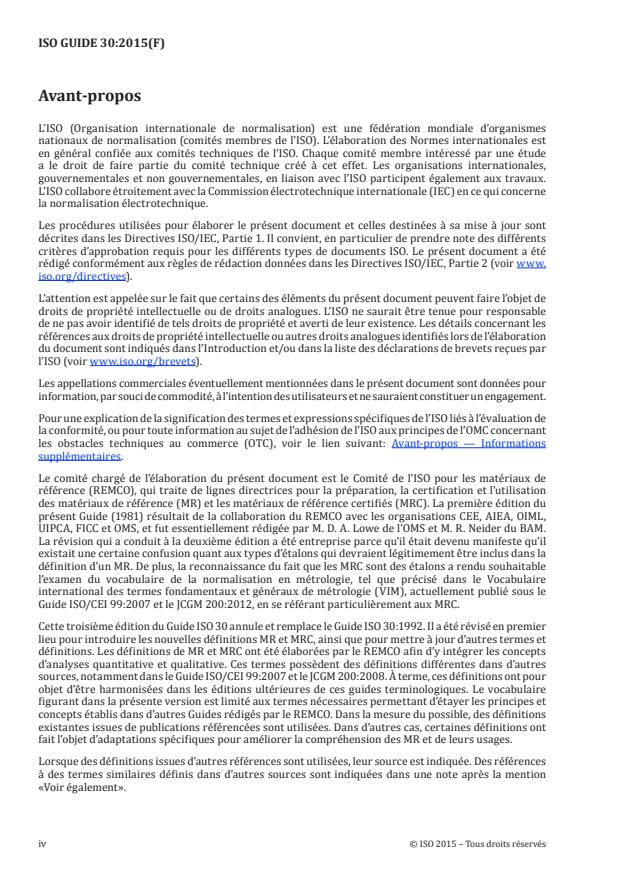 ISO Guide 30:2015 ISO Guide 30:2015 - Matériaux de référence -- Termes et définitions choisis - Page 4 preview