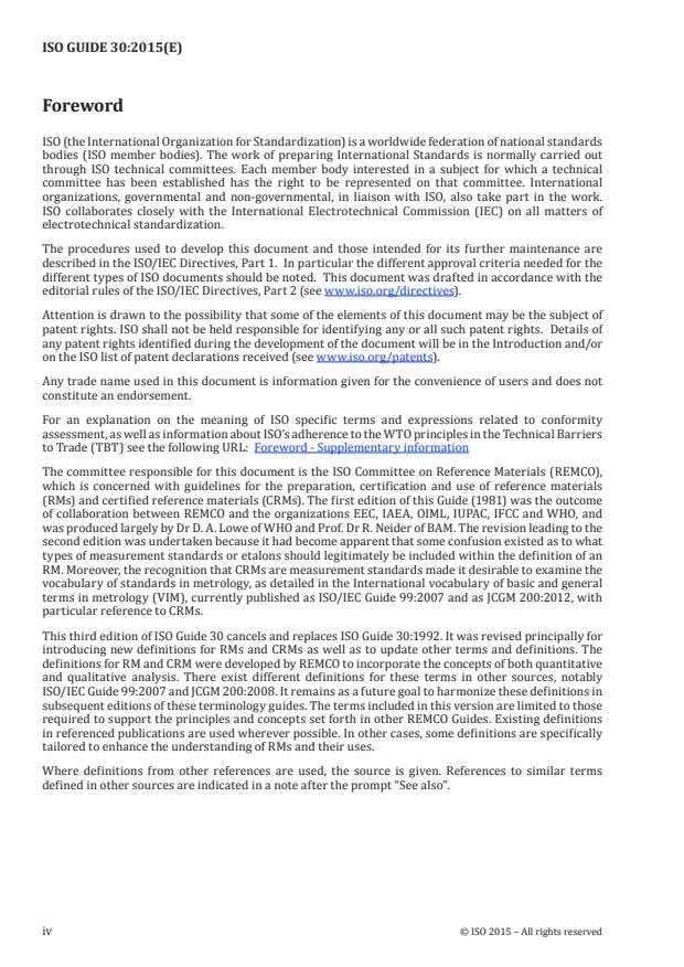 ISO Guide 30:2015 ISO Guide 30:2015 - Reference materials -- Selected terms and definitions - Page 4 preview