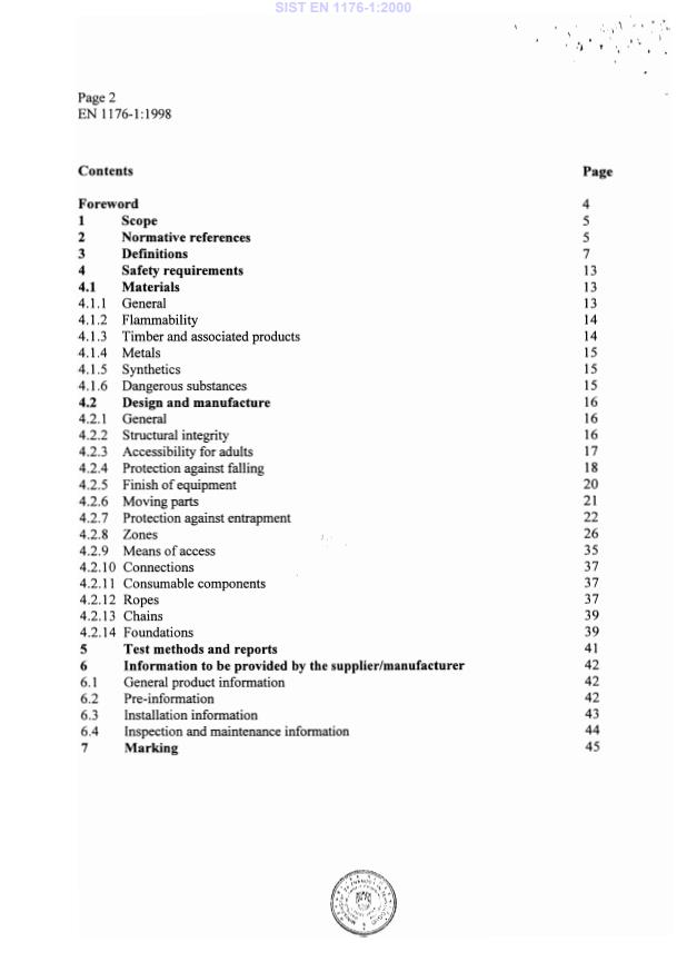 EN 1176-1:1998 EN 1176-1:2000 - Page 4 preview