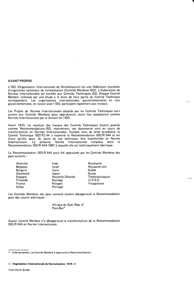 ISO 544:1975 ISO 544:1975 - Electrodes for manual arc welding and filler metals for gas welding — Diameters and tolerances
Released:6/1/1975 - Page 2 preview