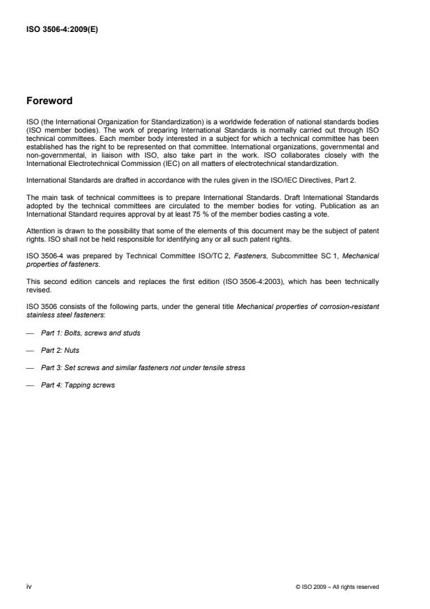 ISO 3506-4:2009 ISO 3506-4:2009 - Mechanical properties of corrosion-resistant stainless steel fasteners - Page 4 preview