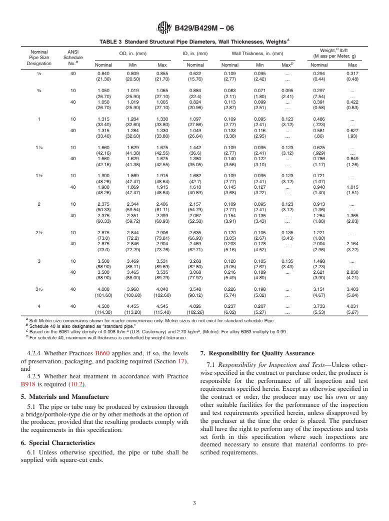ASTM B429/B429M-06 - Standard Specification for Aluminum-Alloy Extruded Structural Pipe and Tube