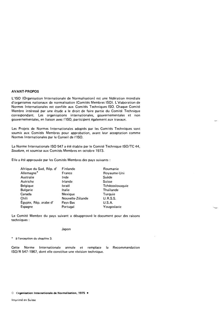 ISO 547:1975 ISO 547:1975 - Electrodes for the welding of mild steel and low alloy high tensile steel — Lengths and tolerance
Released:7/1/1975 - Page 2 preview