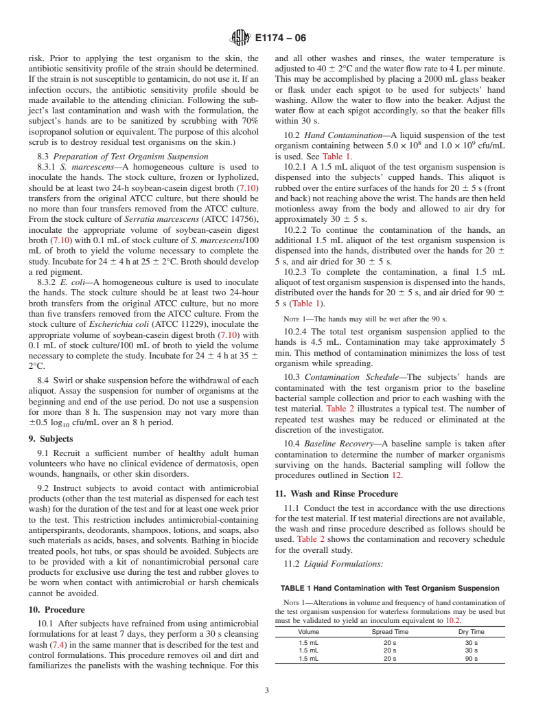 ASTM E1174-06 - Standard Test Method for Evaluation of the Effectiveness of Health Care Personnel Handwash Formulations