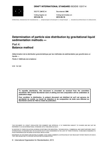 ISO 13317-4:2014 - Determination of particle size distribution by gravitational liquid sedimentation methods
