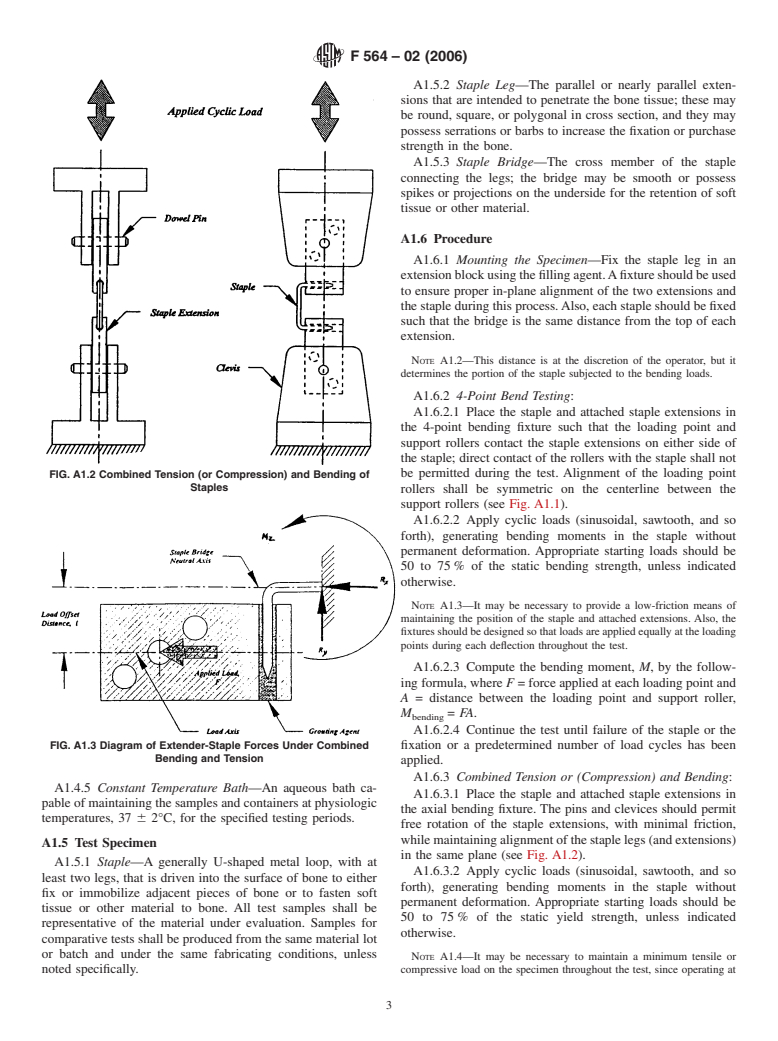 ASTM F564-02(2006) - Standard Specification and Test Methods for Metallic Bone Staples