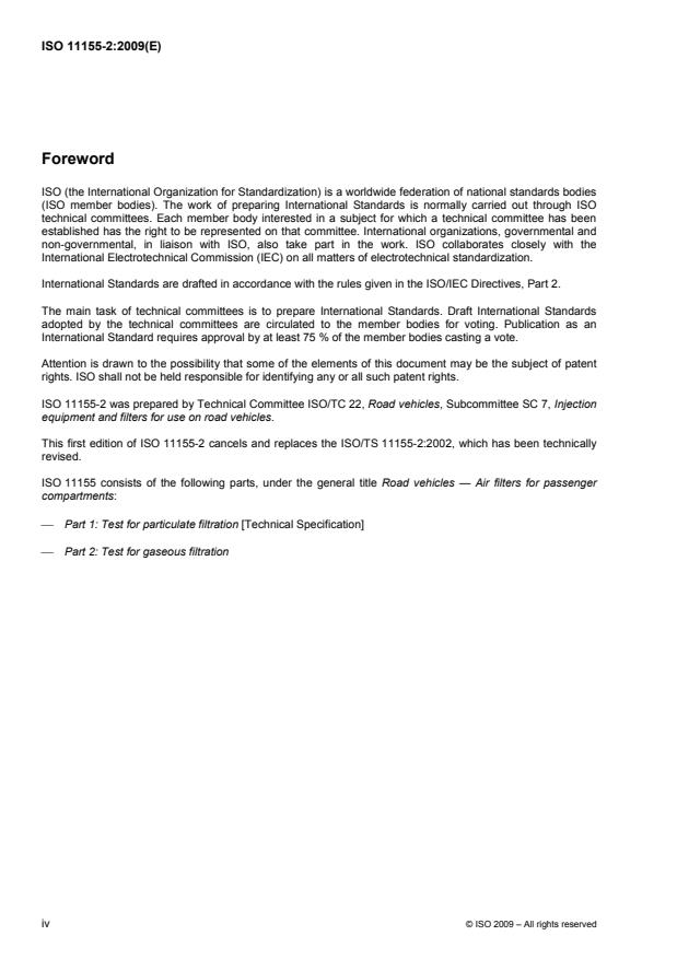 ISO 11155-2:2009 ISO 11155-2:2009 - Road vehicles -- Air filters for passenger compartments - Page 4 preview