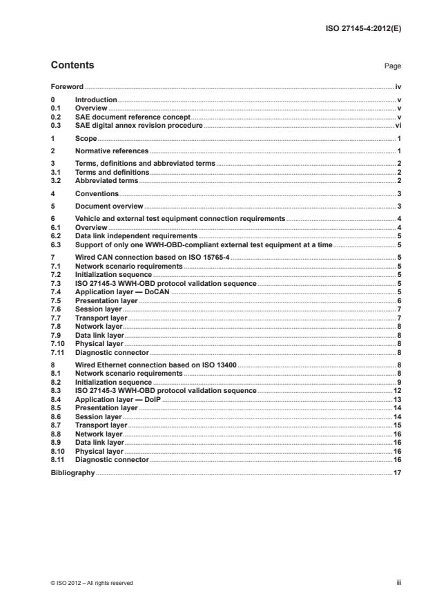 ISO 27145-4:2012 - Road vehicles -- Implementation of World-Wide Harmonized On-Board Diagnostics (WWH-OBD) communication requirements