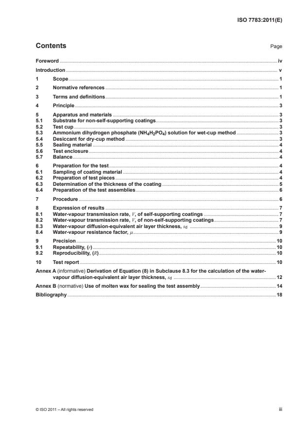 ISO 7783:2011 - Paints and varnishes -- Determination of water-vapour transmission properties -- Cup method