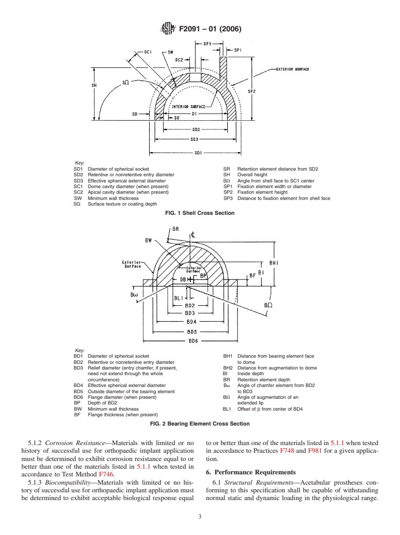 ASTM F2091-01(2006) - Standard Specification for Acetabular Prostheses