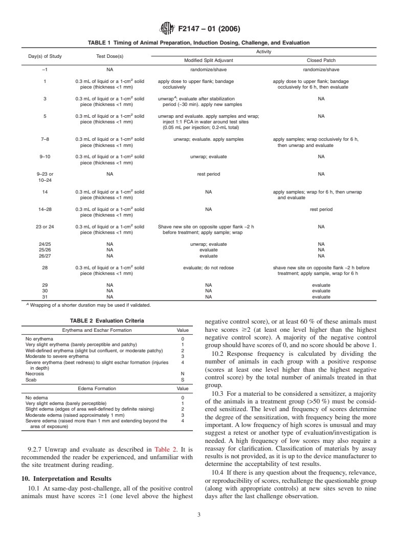 ASTM F2147-01(2006) - Standard Practice for Guinea Pig: Split Adjuvant and Closed Patch Testing for Contact Allergens