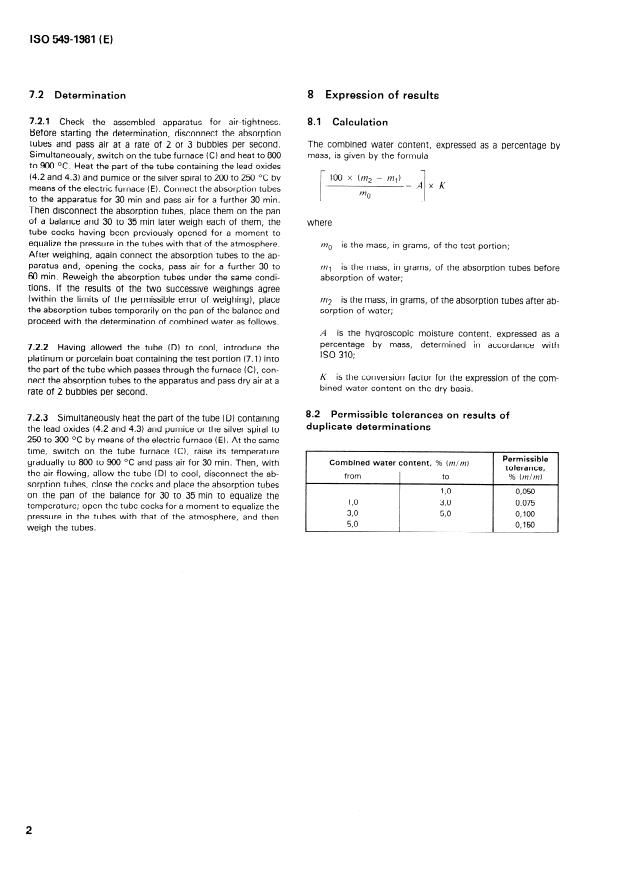 ISO 549:1981 ISO 549:1981 - Manganese ores -- Determination of combined water content -- Gravimetric method - Page 4 preview