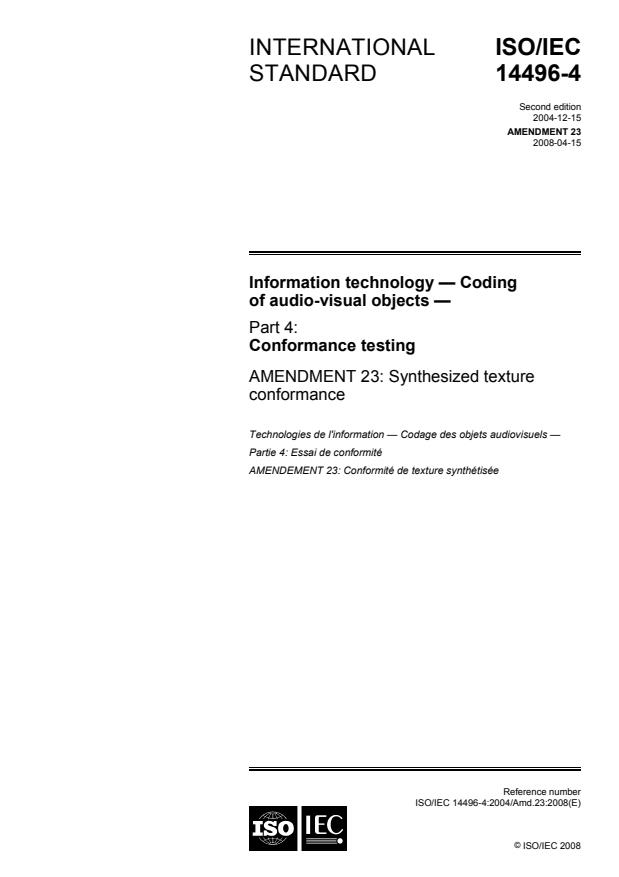 ISO/IEC 14496-4:2004/Amd 23:2008 - Synthesized texture conformance