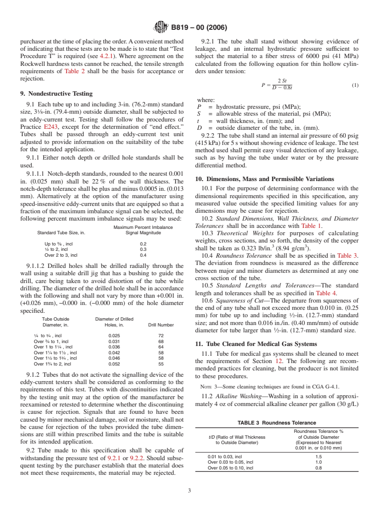 ASTM B819-00(2006) - Standard Specification for Seamless Copper Tube for Medical Gas Systems