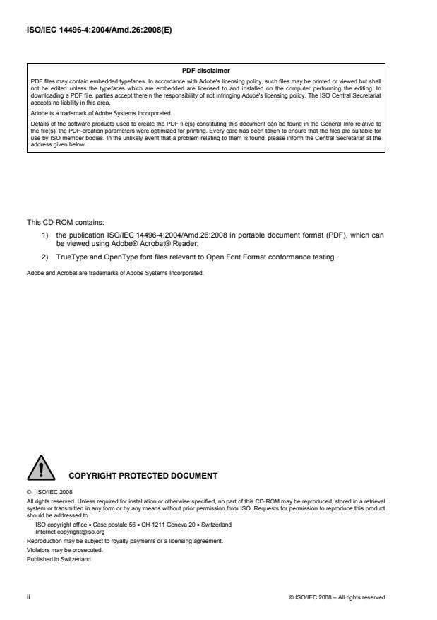 ISO/IEC 14496-4:2004/Amd 26:2008 ISO/IEC 14496-4:2004/Amd 26:2008 - Conformance levels and bitstreams for Open Font Format - Page 2 preview
