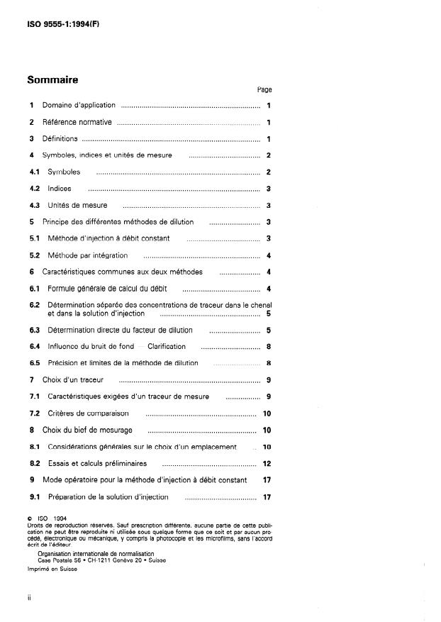 ISO 9555-1:1994 ISO 9555-1:1994 - Mesure de débit des liquides dans les canaux découverts -- Méthodes de dilution en régime permanent utilisant des traceurs - Page 2 preview