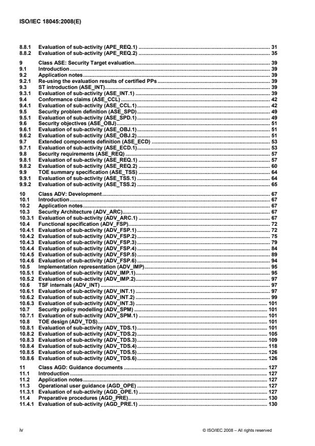 ISO/IEC 18045:2008 ISO/IEC 18045:2008 - Information technology -- Security techniques -- Methodology for IT security evaluation - Page 4 preview