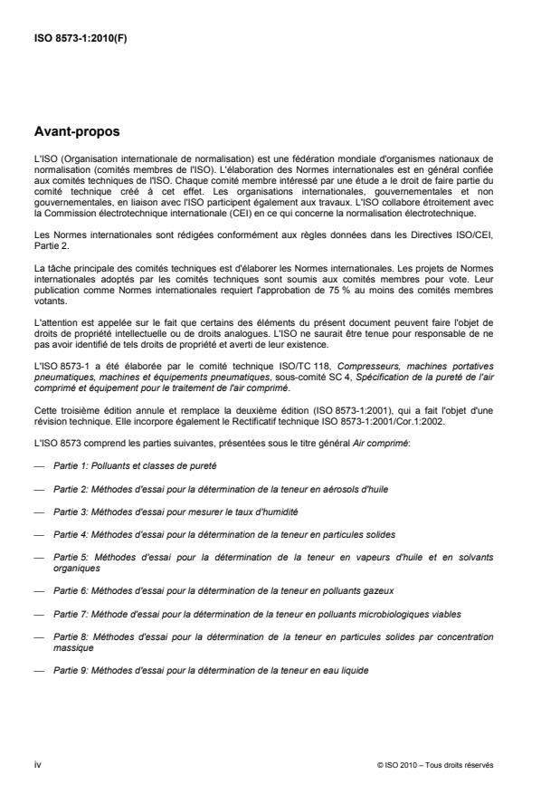 ISO 8573-1:2010 ISO 8573-1:2010 - Air comprimé - Page 4 preview