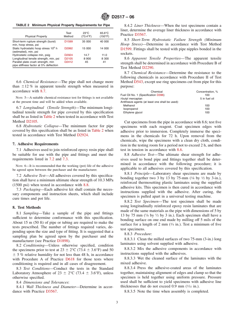 ASTM D2517-06 - Standard Specification for Reinforced Epoxy Resin Gas Pressure Pipe and Fittings