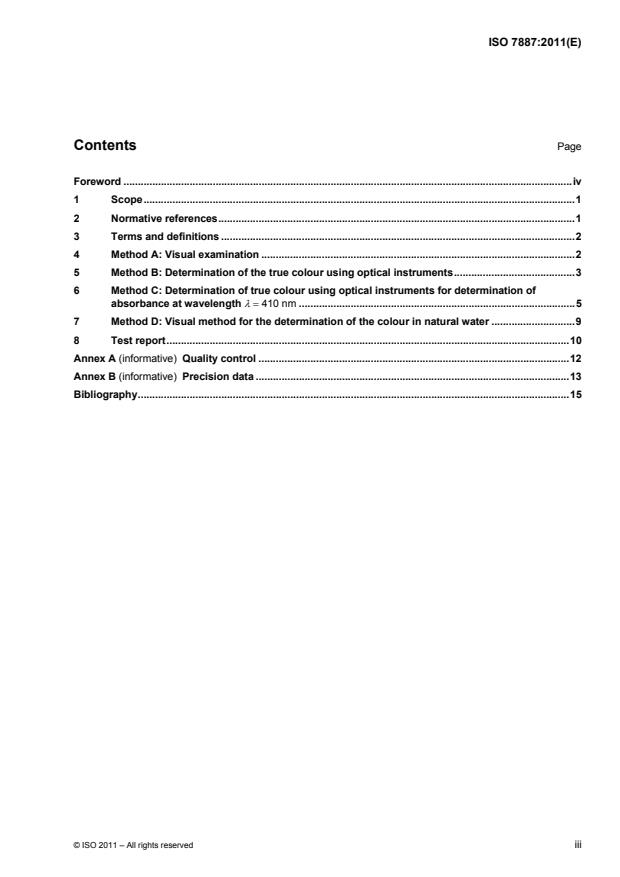 ISO 7887:2011 - Water quality -- Examination and determination of colour