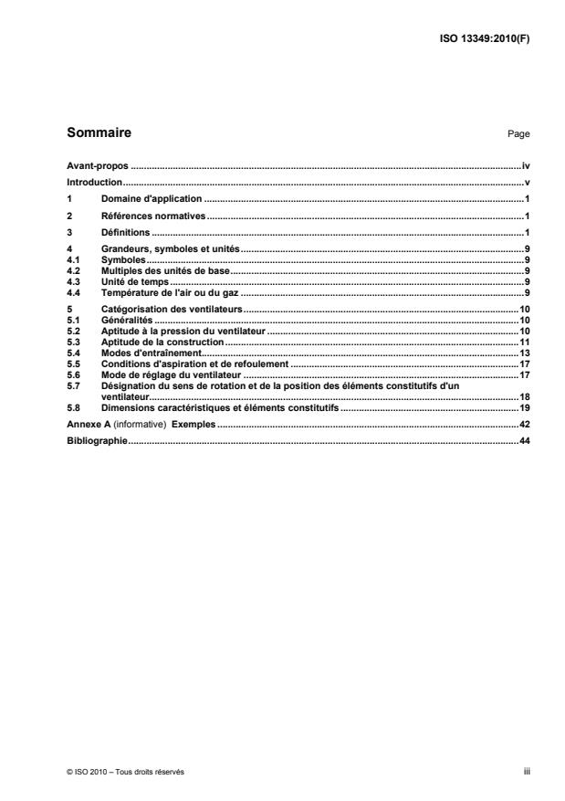 ISO 13349:2010 - Ventilateurs -- Vocabulaire et définitions des catégories