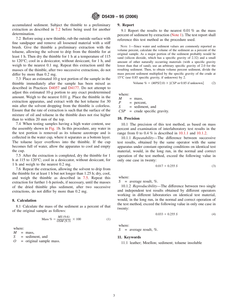 ASTM D5439-95(2006) - Standard Test Method for Determination of Sediment in Moellon