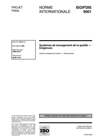 ISO 9001:2008 - Systemes de management de la qualité -- Exigences