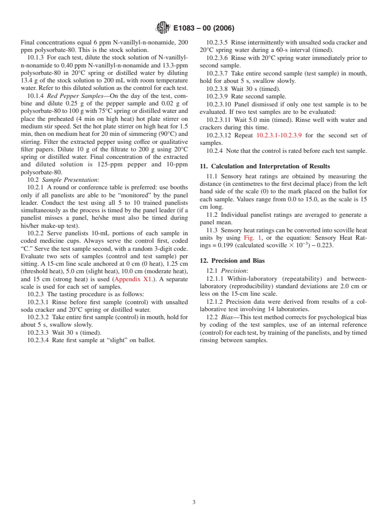 ASTM E1083-00(2006) - Standard Test Method for Sensory Evaluation of Red Pepper Heat