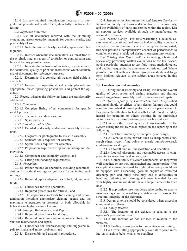 ASTM F2008-00(2006) - Standard Guide for Qualitative Observations of Skimmer Performance