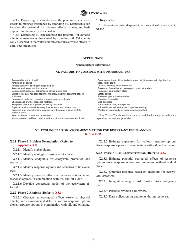 ASTM F2532-06 - Standard Guide for Determining Net Environmental Benefit of Dispersant Use