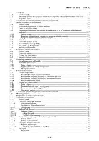 SIST EN 302 536 V2.1.1:2017 ETSI EN 302 536 V2.1.1 (2017-10) - Short Range Devices (SRD); Radio equipment operating in the frequency range 315 kHz to 600 kHz for Ultra Low Power Animal Implantable Devices (ULP-AID) and associated peripherals; Harmonised Standard covering the essential requirements of article 3.2 of Directive 2014/53/EU - Page 4 preview