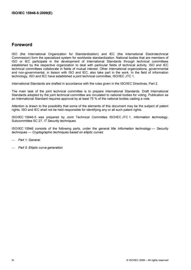 ISO/IEC 15946-5:2009 ISO/IEC 15946-5:2009 - Information technology -- Security techniques -- Cryptographic techniques based on elliptic curves - Page 4 preview