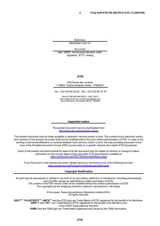 SIST EN 300 674-2-2 V2.1.1:2017 ETSI EN 300 674-2-2 V2.1.0 (2016-09) - Transport and Traffic Telematics (TTT); Dedicated Short Range Communication (DSRC) transmission equipment (500 kbit/s / 250 kbit/s) operating in the 5 795 MHz to 5 815 MHz frequency band; Part 2: Harmonised Standard covering the essential requirements of article 3.2 of Directive 2014/53/EU; Sub-part 2: On-Board Units (OBU) - Page 2 preview
