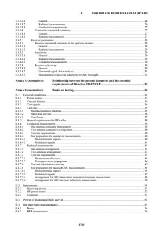 SIST EN 300 674-2-2 V2.1.1:2017 ETSI EN 300 674-2-2 V2.1.0 (2016-09) - Transport and Traffic Telematics (TTT); Dedicated Short Range Communication (DSRC) transmission equipment (500 kbit/s / 250 kbit/s) operating in the 5 795 MHz to 5 815 MHz frequency band; Part 2: Harmonised Standard covering the essential requirements of article 3.2 of Directive 2014/53/EU; Sub-part 2: On-Board Units (OBU) - Page 4 preview