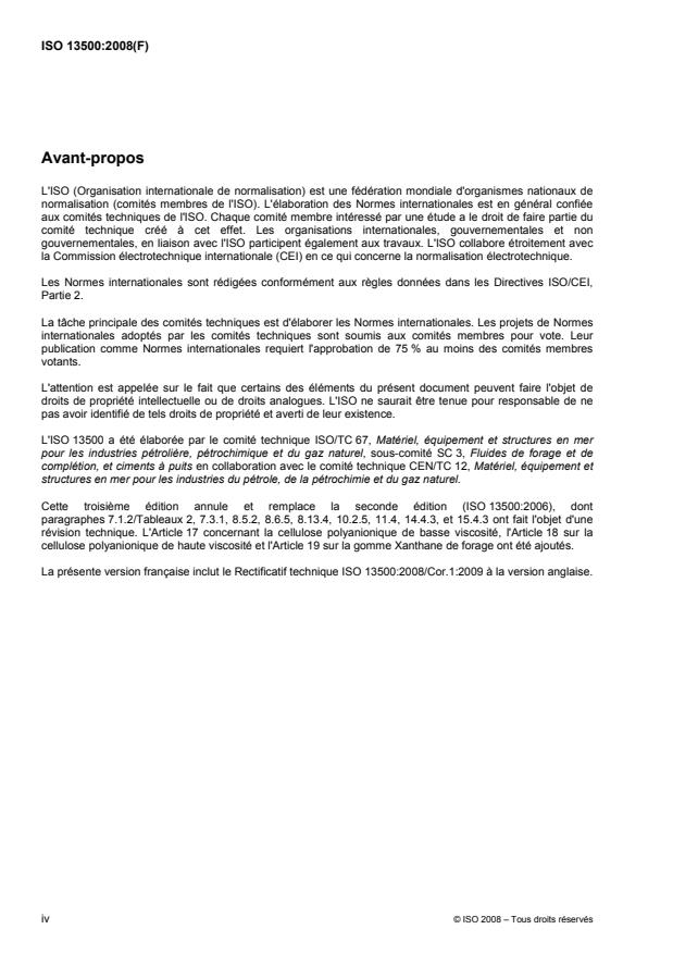 ISO 13500:2008 ISO 13500:2008 - Industries du pétrole et du gaz naturel -- Produits pour fluides de forage -- Spécifications et essais - Page 4 preview