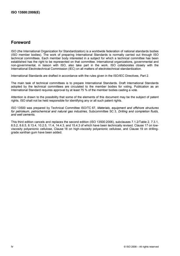 ISO 13500:2008 ISO 13500:2008 - Petroleum and natural gas industries -- Drilling fluid materials -- Specifications and tests - Page 4 preview
