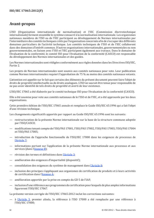ISO/IEC 17065:2012 ISO/IEC 17065:2012 - Évaluation de la conformité -- Exigences pour les organismes certifiant les produits, les procédés et les services - Page 4 preview