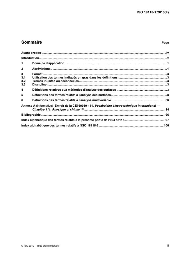 ISO 18115-1:2010 - Analyse chimique des surfaces -- Vocabulaire