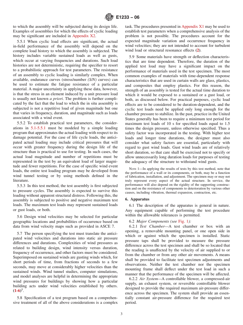 ASTM E1233-06 - Standard Test Method for Structural Performance of Exterior Windows, Doors, Skylights, and Curtain Walls by Cyclic Air Pressure Differential