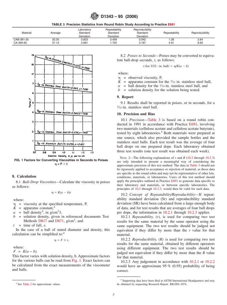 ASTM D1343-95(2006) - Standard Test Method for Viscosity of Cellulose Derivatives by Ball-Drop Method