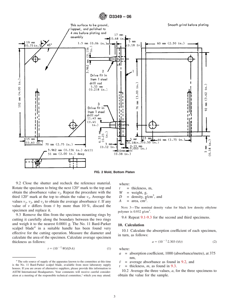 ASTM D3349-06 - Standard Test Method for Absorption Coefficient of Ethylene Polymer Material Pigmented with Carbon Black