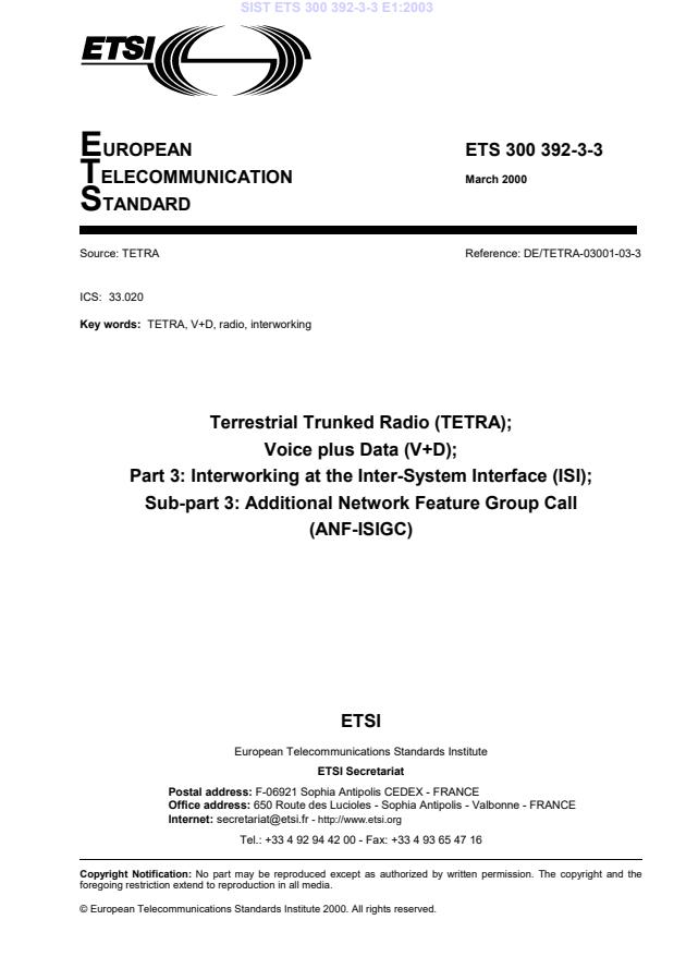 SIST ETS 300 392-3-3 E1:2003